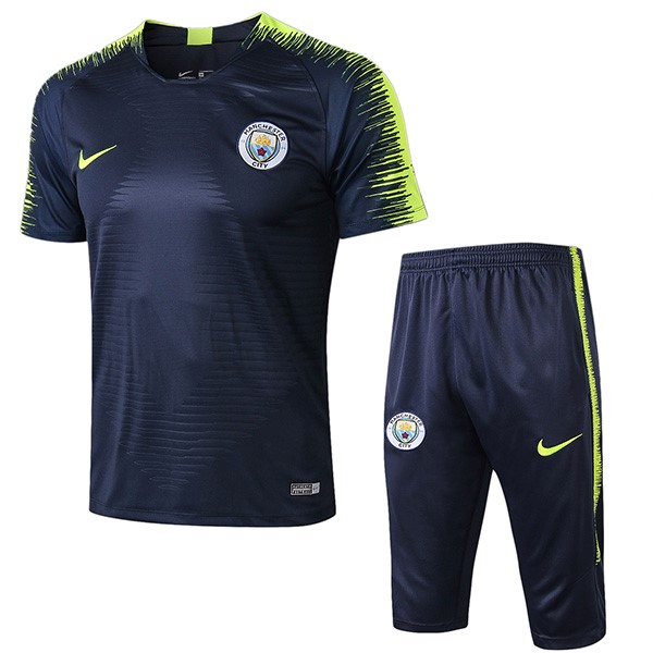 Camiseta Entrenamiento Manchester City Conjunto Completo 2018 2019 Azul Verde